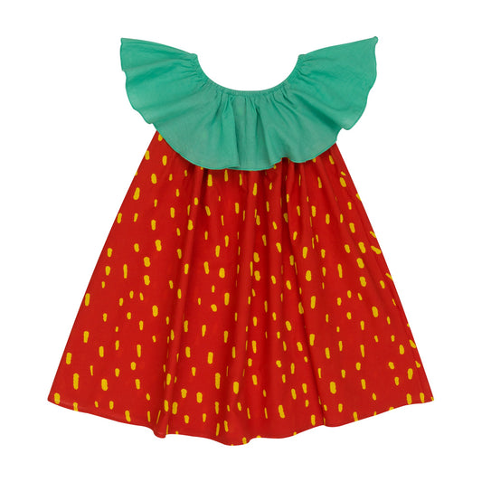 Stella McCartney Red Sleeveless Strawberry Spots Dress _TU1D52-Z1588-421GL
