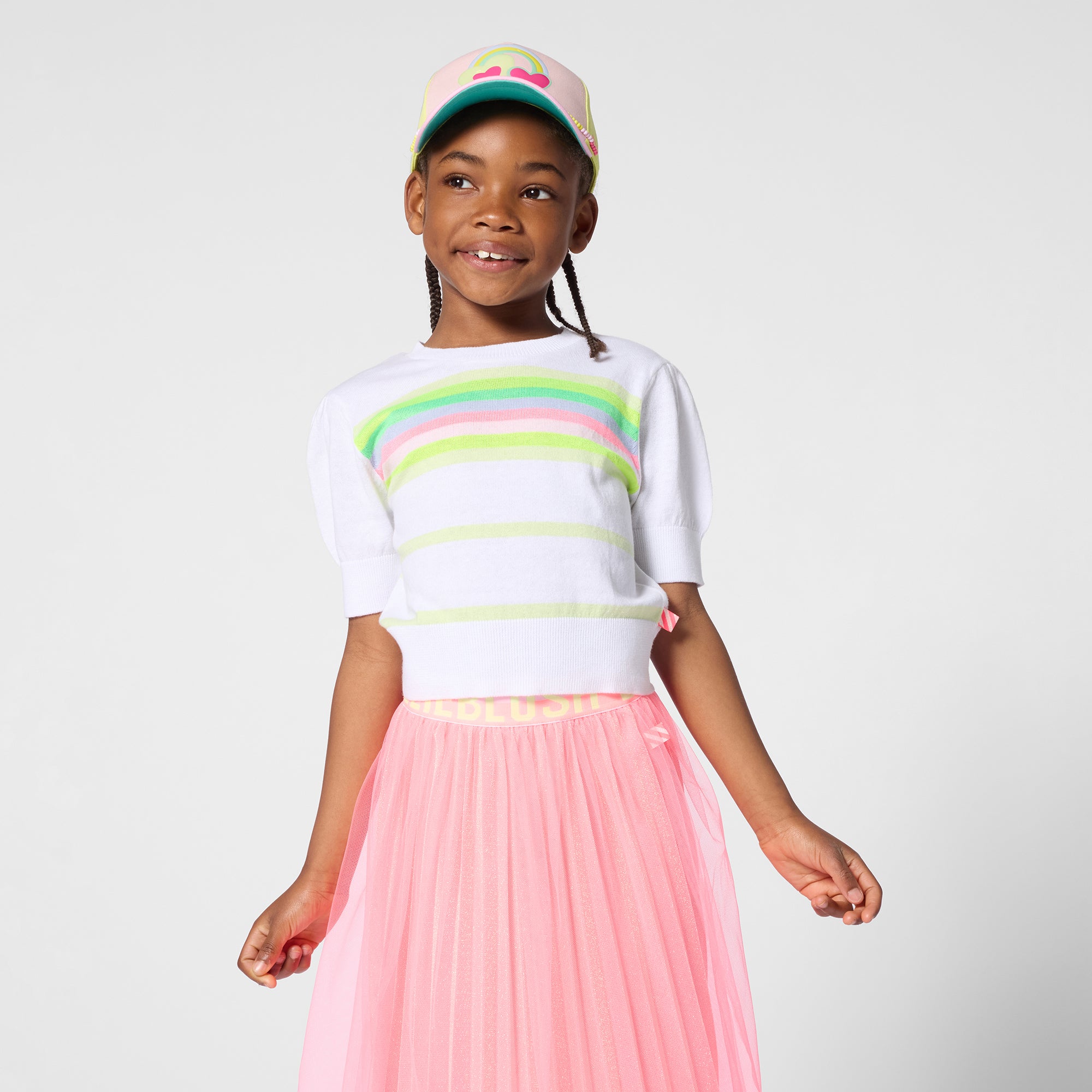 Billie Blush Girls Long Mesh Skirt_ U21865
