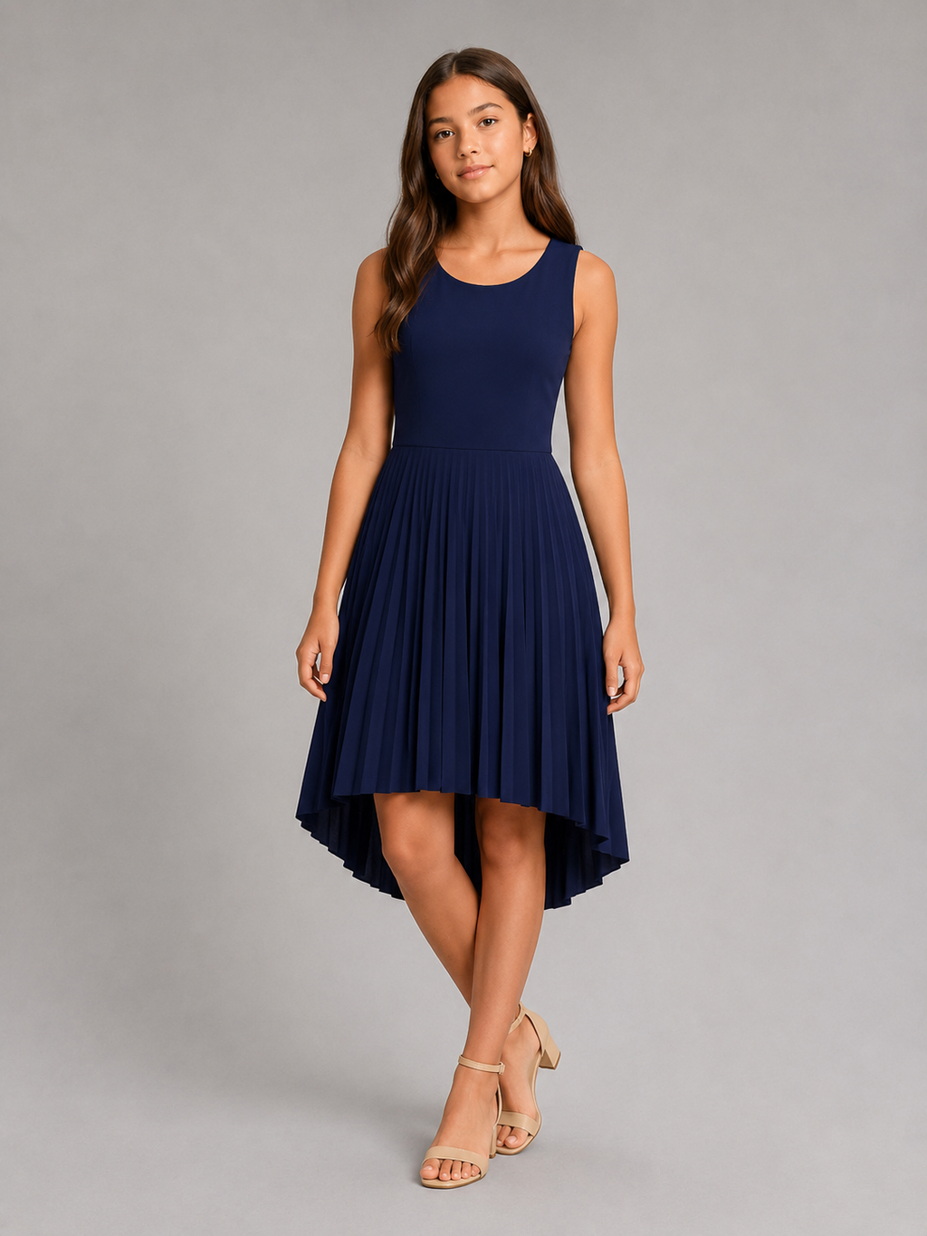 UDT CATHY Pleated Hi Low Dress