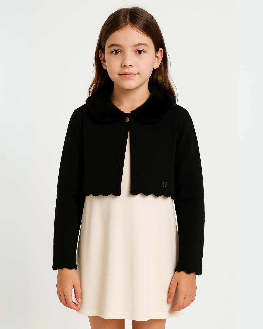 Abel & Lula Girls Faux Fur Cardigan_ 5834