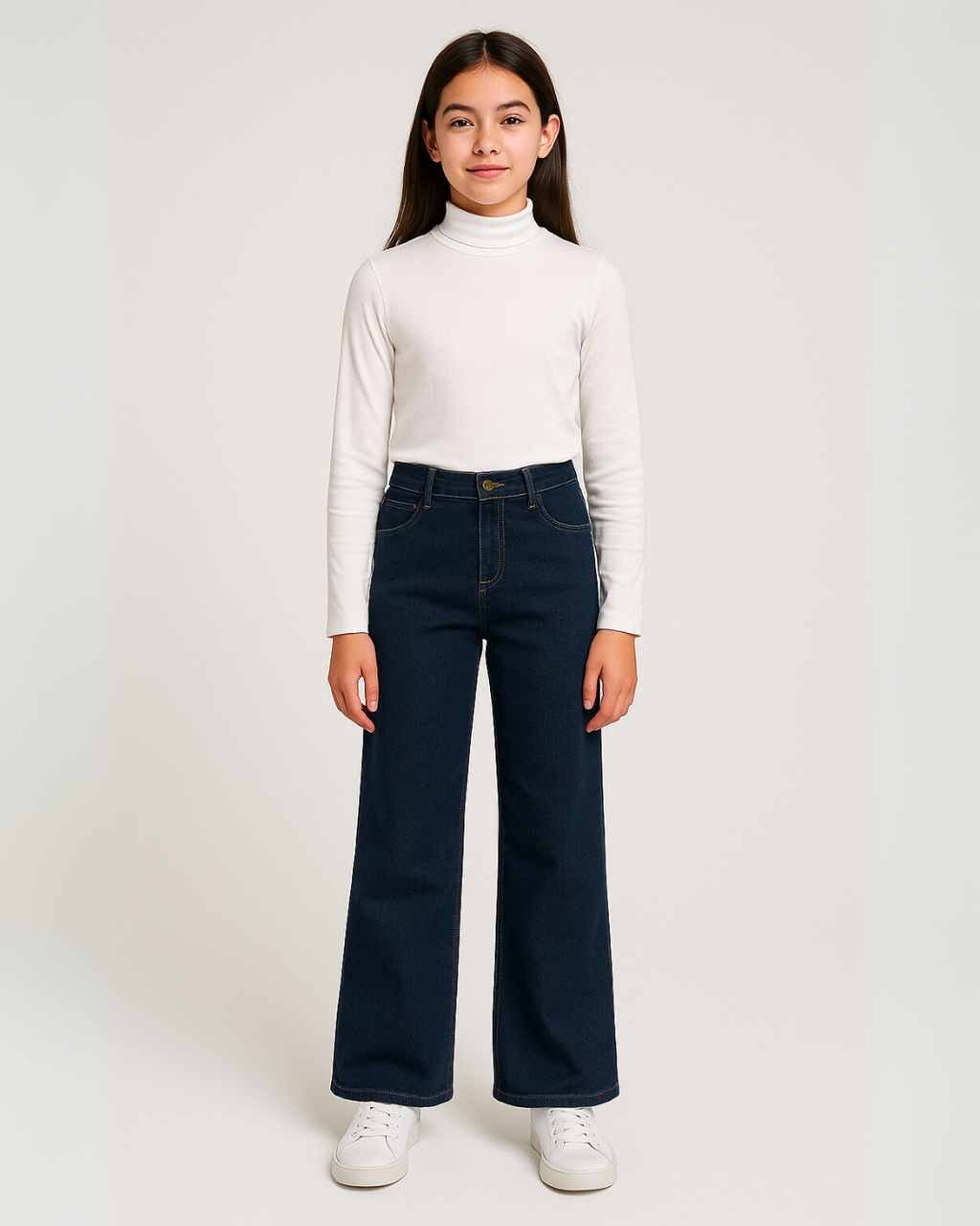 Mayoral Girls Relaxed Long Denim Pants_ 7573