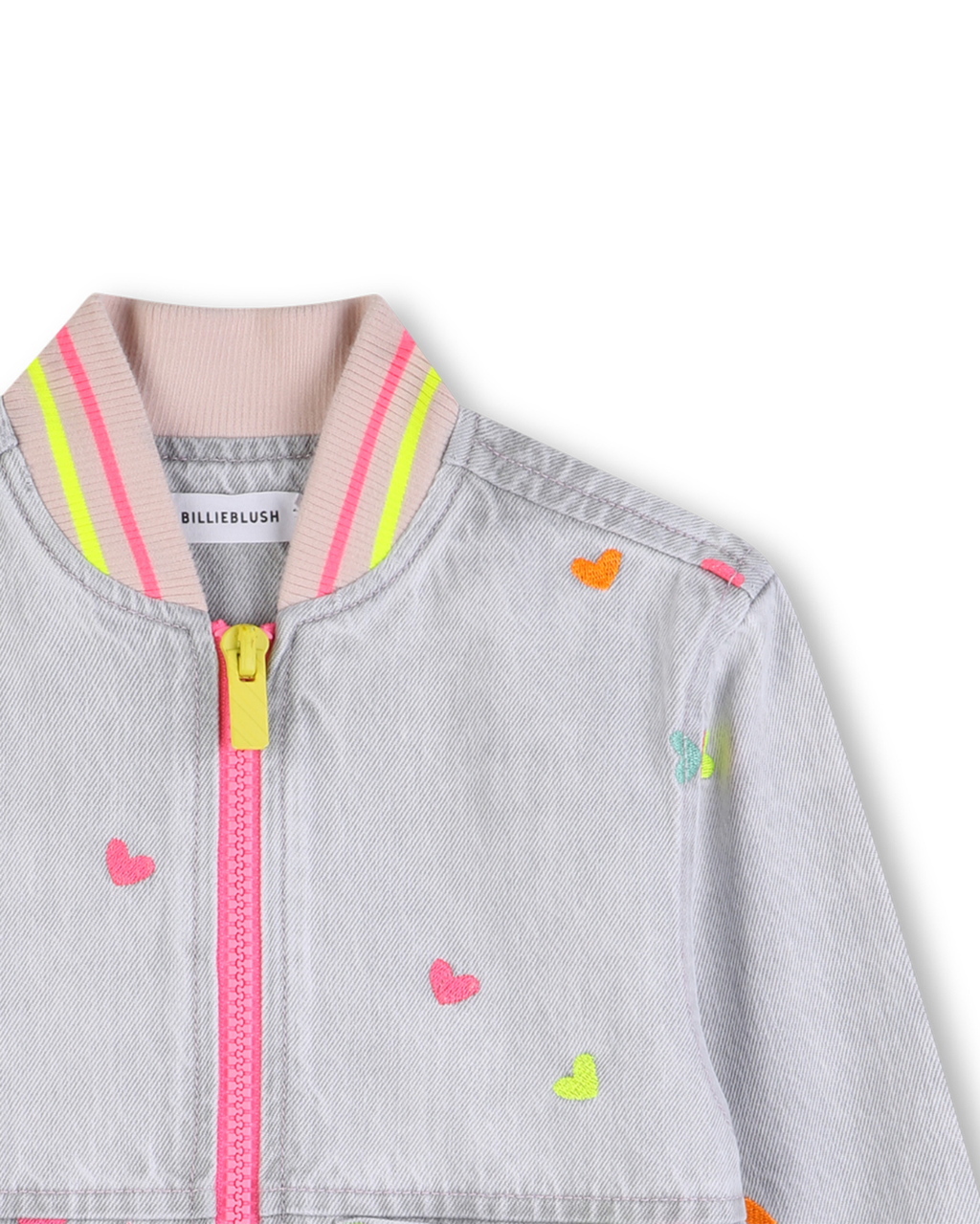 Billie Blush Girls Denim Bomber Jacket_ U21909