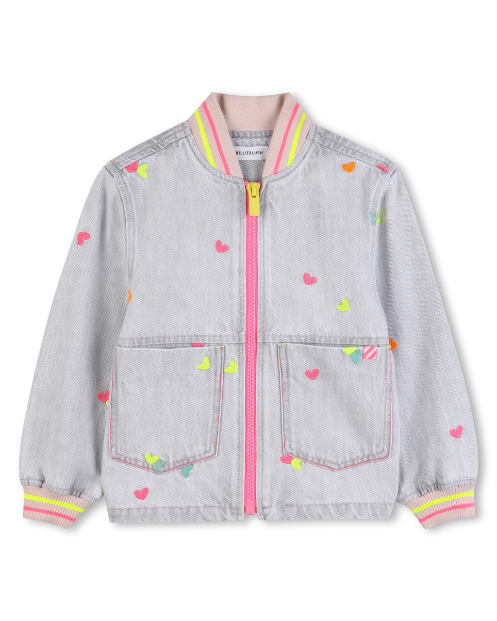 Billie Blush Girls Denim Bomber Jacket_ U21909
