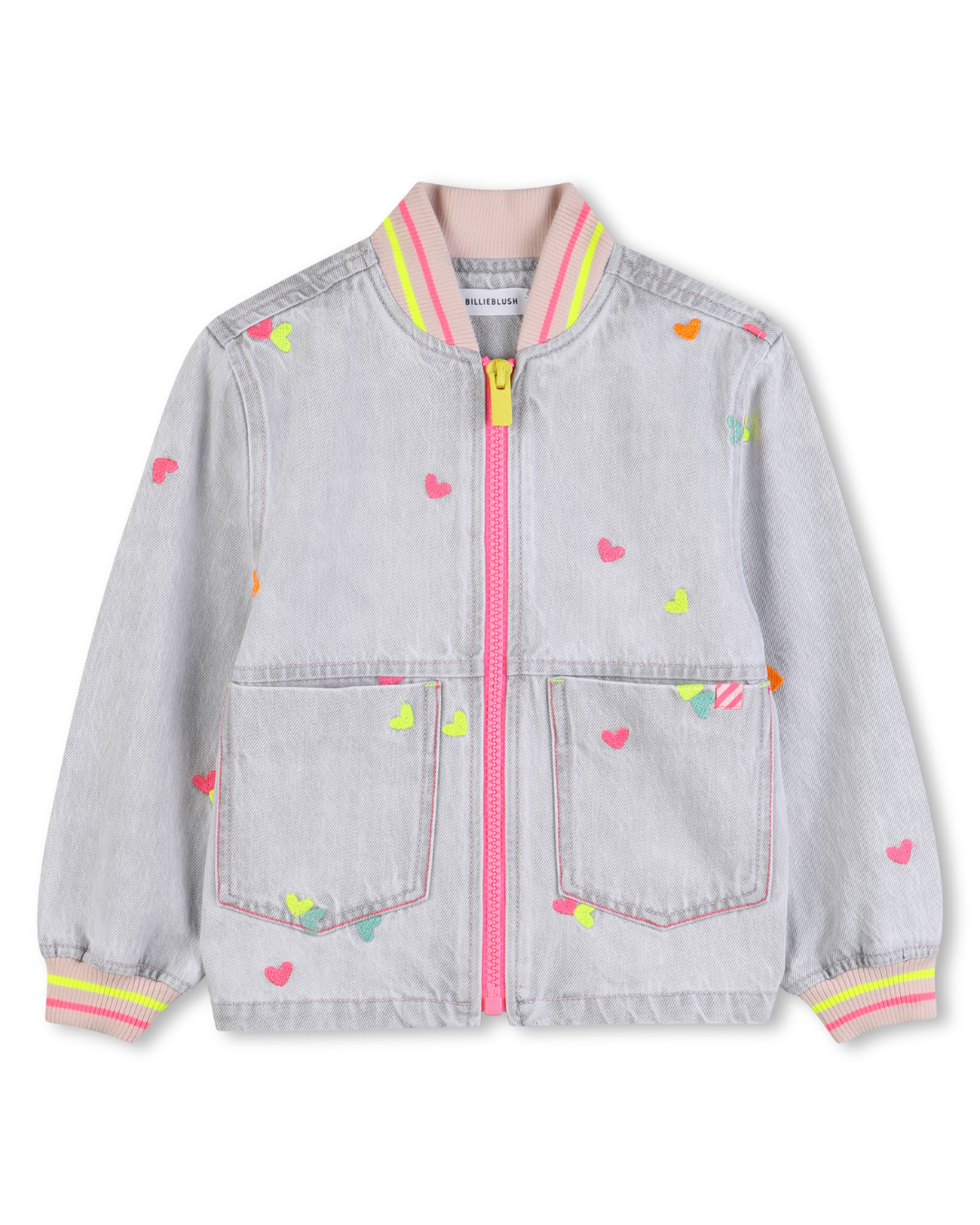 Billie Blush Girls Denim Bomber Jacket_ U21909