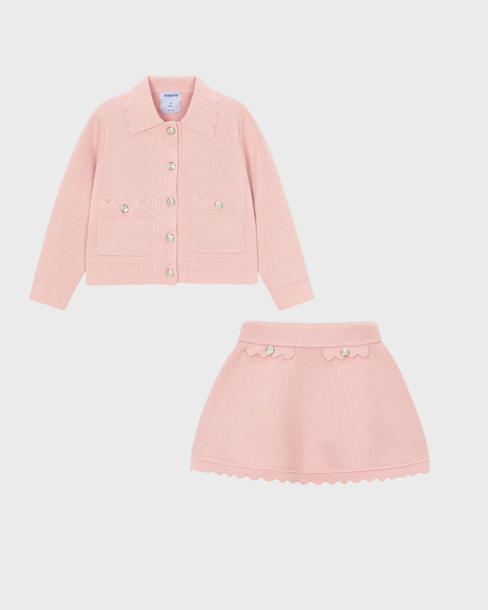 Mayoral Girls Knit Chanel Jacket & Skirt Set _ 3450Set