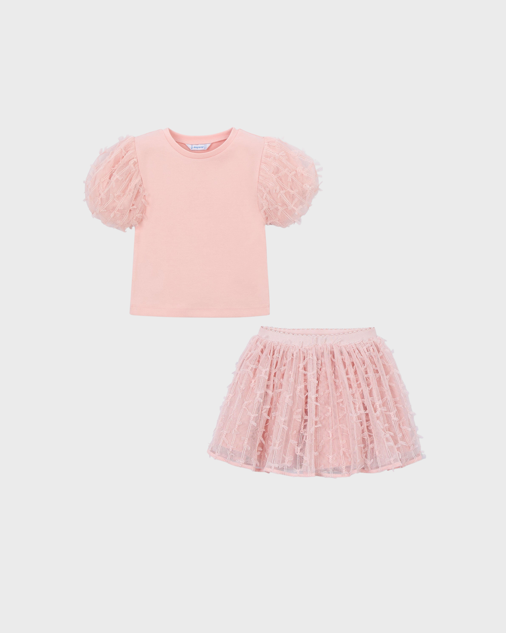 Mayoral Girls S/S Tulle Shirt & Skirt Set_ 3001Set