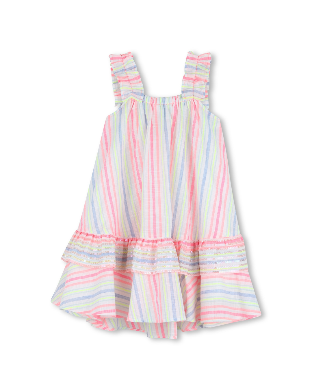 Billie Blush Girls Striped Sleeveless Dress_ U21977