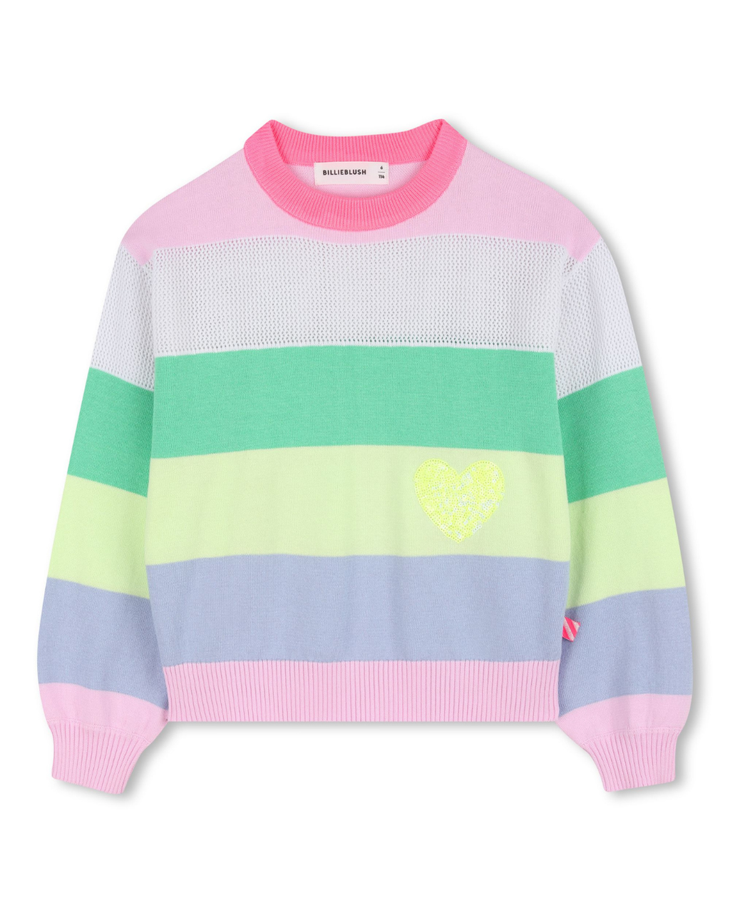 Billie Blush Girls Multicolour Striped Sweater_ U21971