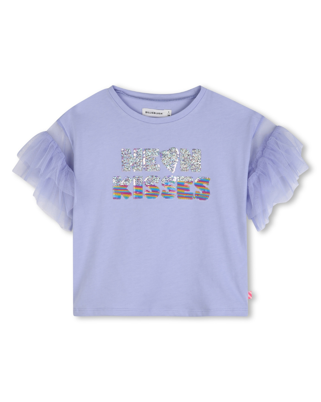 Billie Blush Girls T-Shirt with Mesh Sleeves_ U21929
