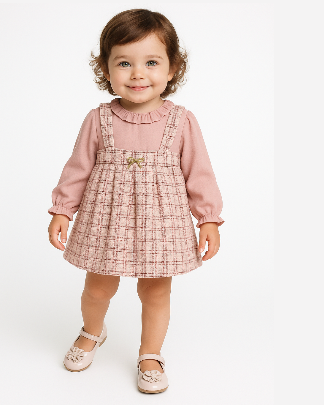 Abel & Lula Baby Girls Tweed Pinafore Dress_ 5504
