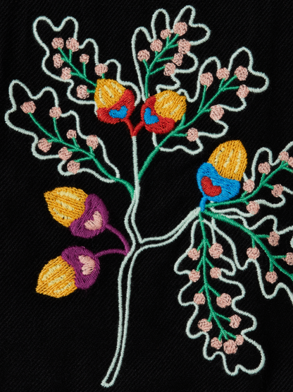 Stella McCartney Black Flower Embroidery Skirt _TT7A84Z1267-921