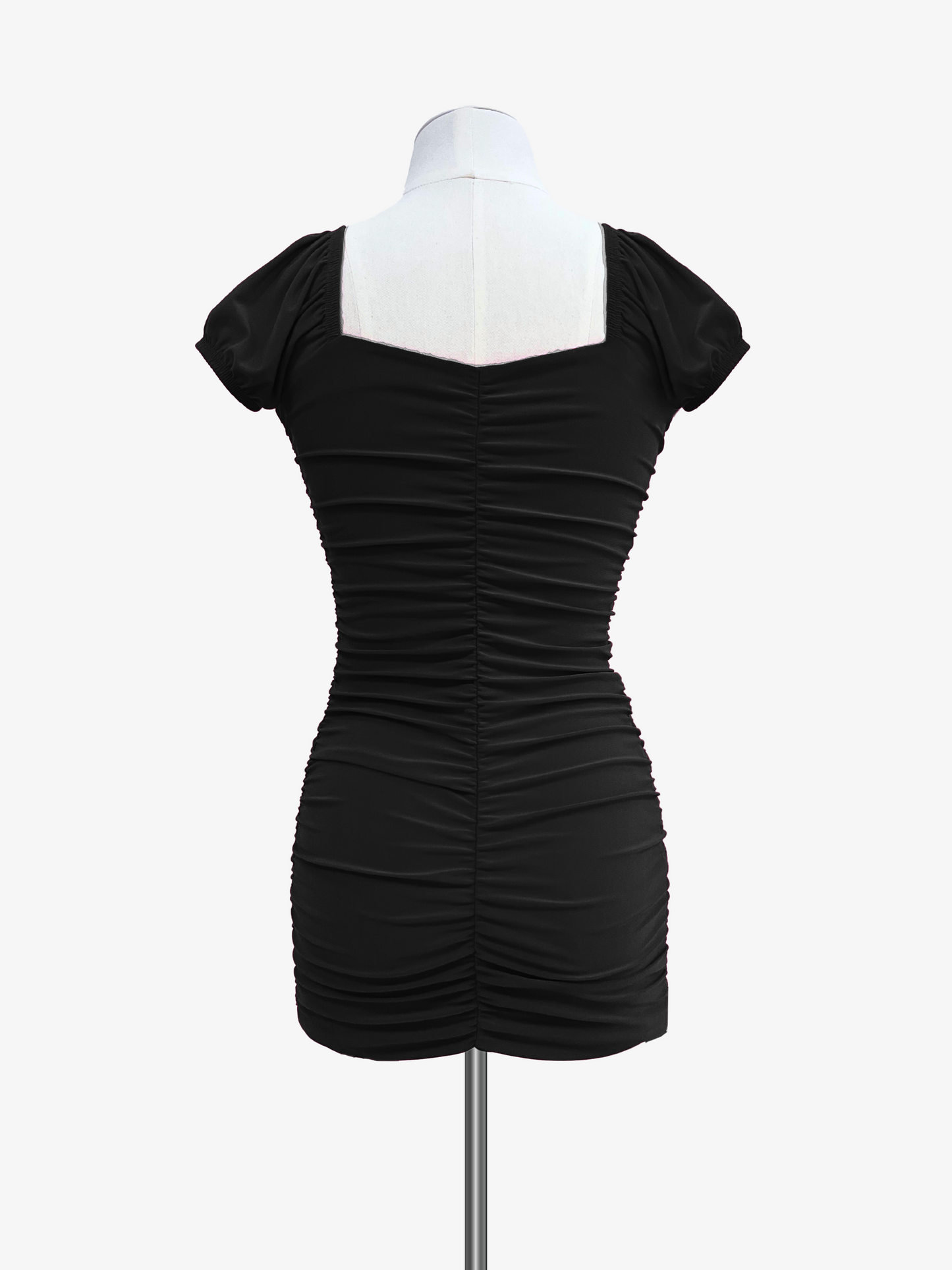 Cheryl Kids Black Ruched Body & Cap Sleeve Party Dress _ 6001-3110
