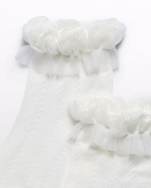 Abel & Lula Baby Girls Tulle Ruffle Sock_ 5434 - NorthGirls