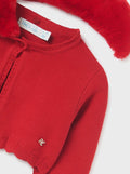 Abel & Lula Baby Red Faux Fur Collar Bolero _5844 - 09 - NorthGirls