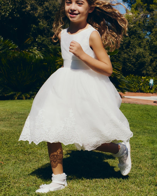 Abel & Lula Girls Embroidered Tulle Dress_ 5033 - NorthGirls