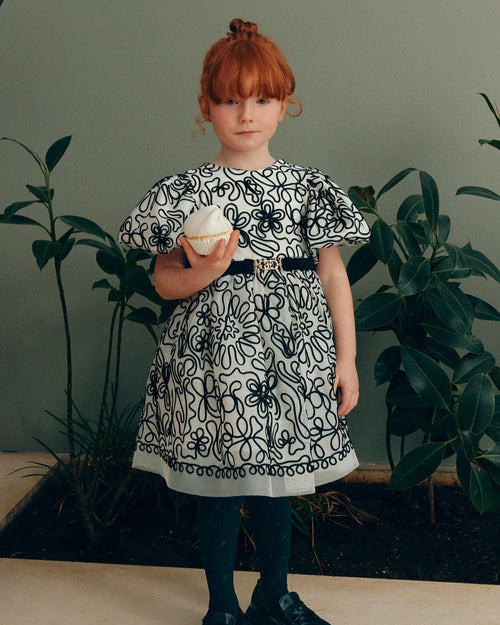 Abel & Lula Girls Embroidered Tulle Dress_ 5524 - NorthGirls