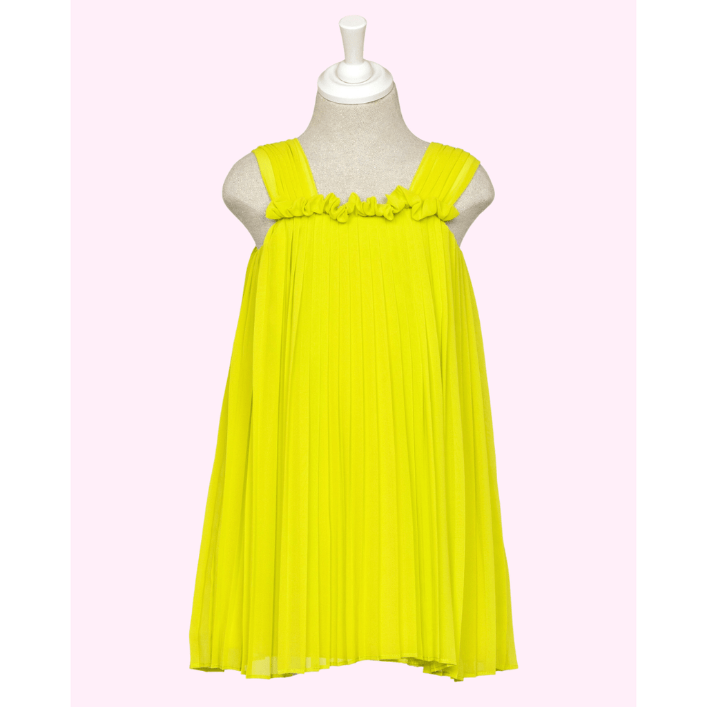 Abel & Lula Sleeveless Pleated Dress _Yellow 5055 - 076 - NorthGirls