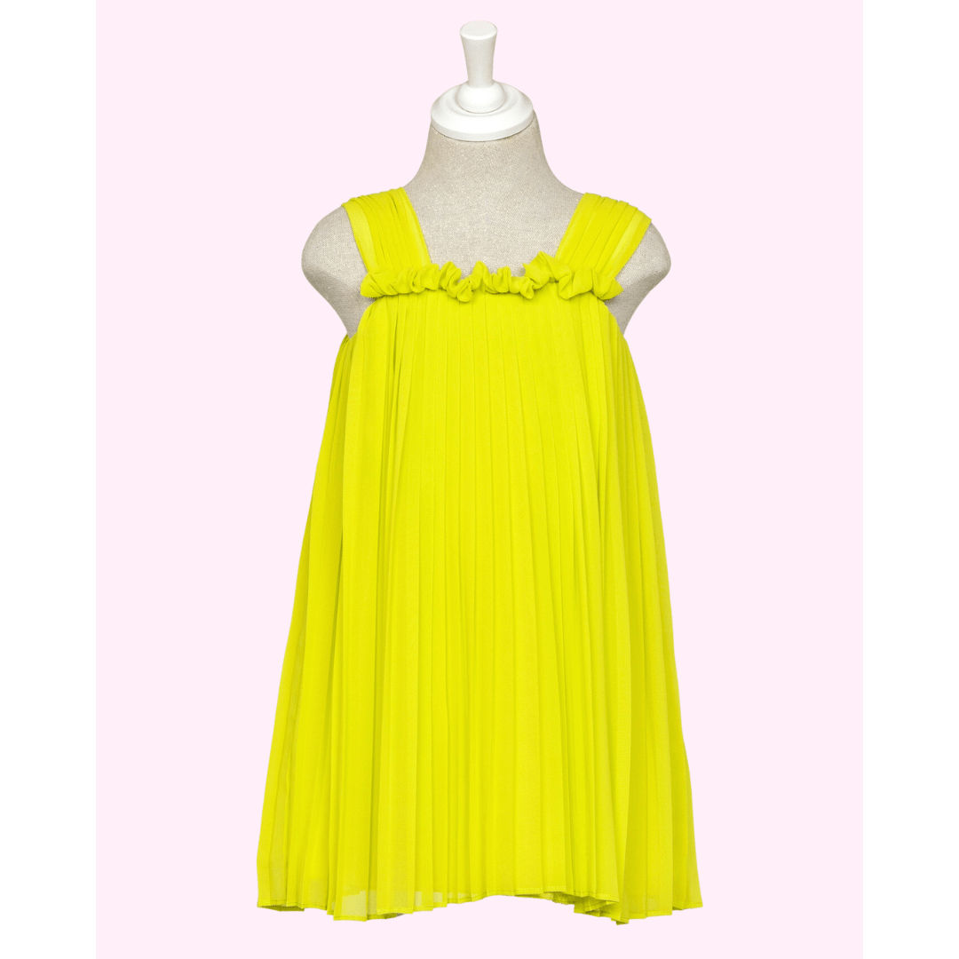Abel & Lula Sleeveless Pleated Dress _Yellow 5055 - 076 - NorthGirls