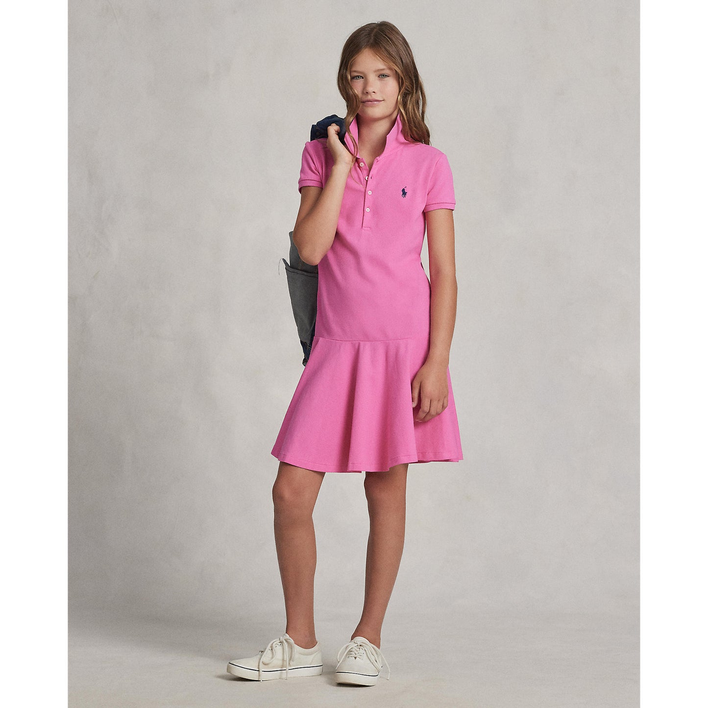 Ralph Lauren Girls Mesh Stretch Polo Dress