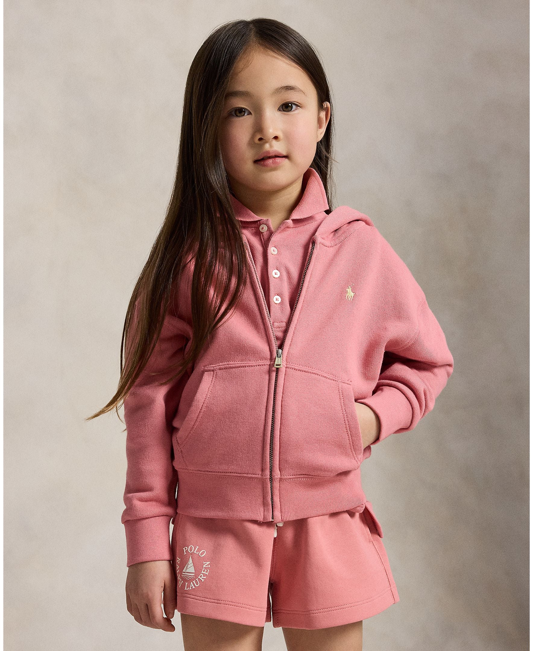 Ralph Lauren Mini Girls Seasonal Terry Knit Pink Sweatshirt_ 312A11856002