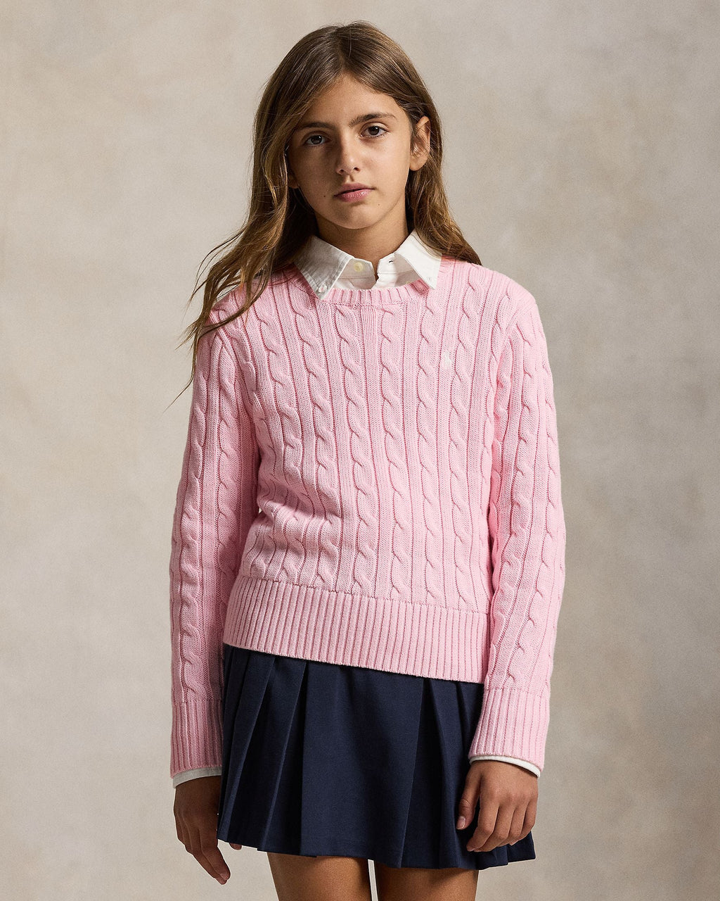 Ralph Lauren Girls Cable-Knit Cotton Sweater