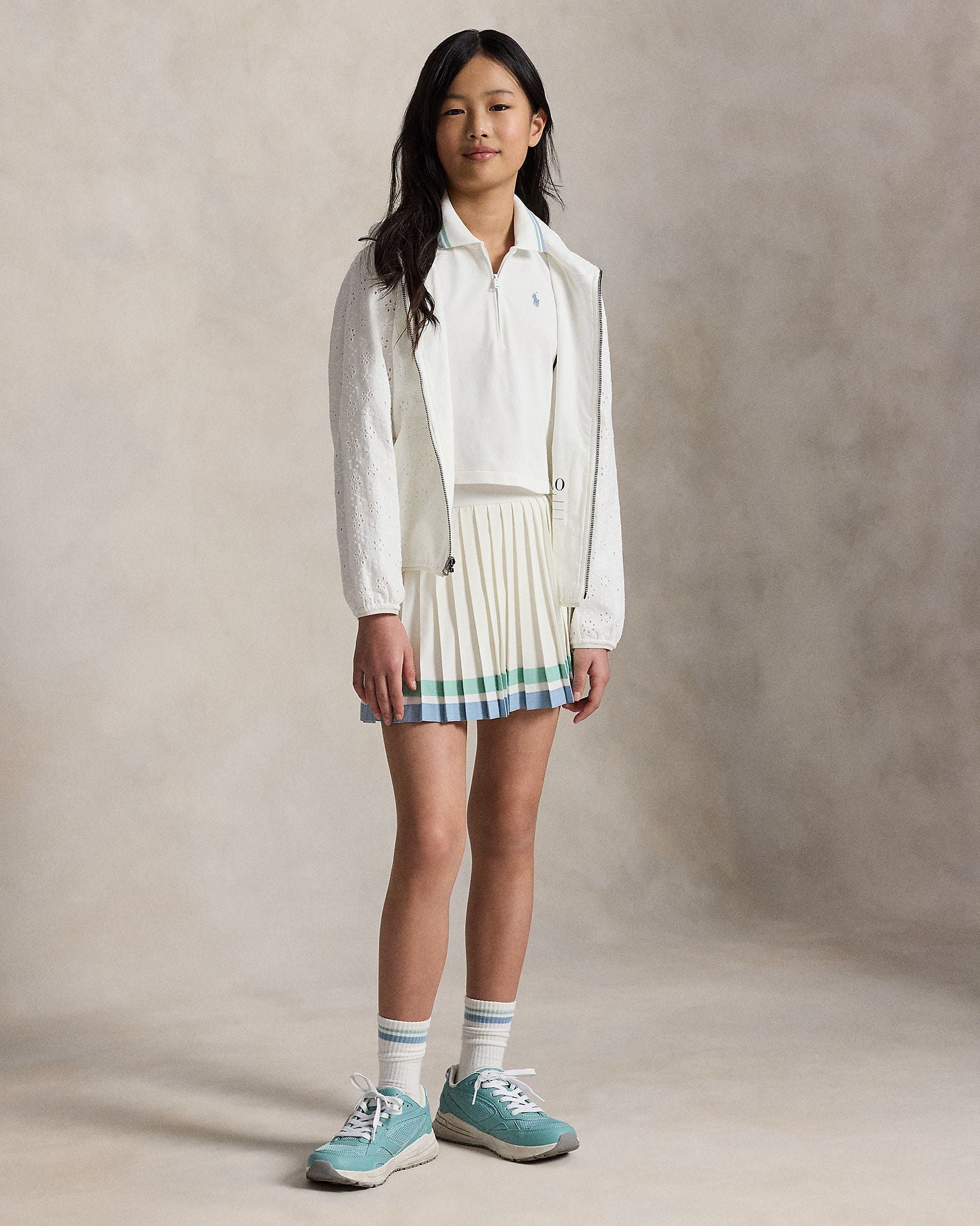 Ralph Lauren Girls Striped Pleated Skort