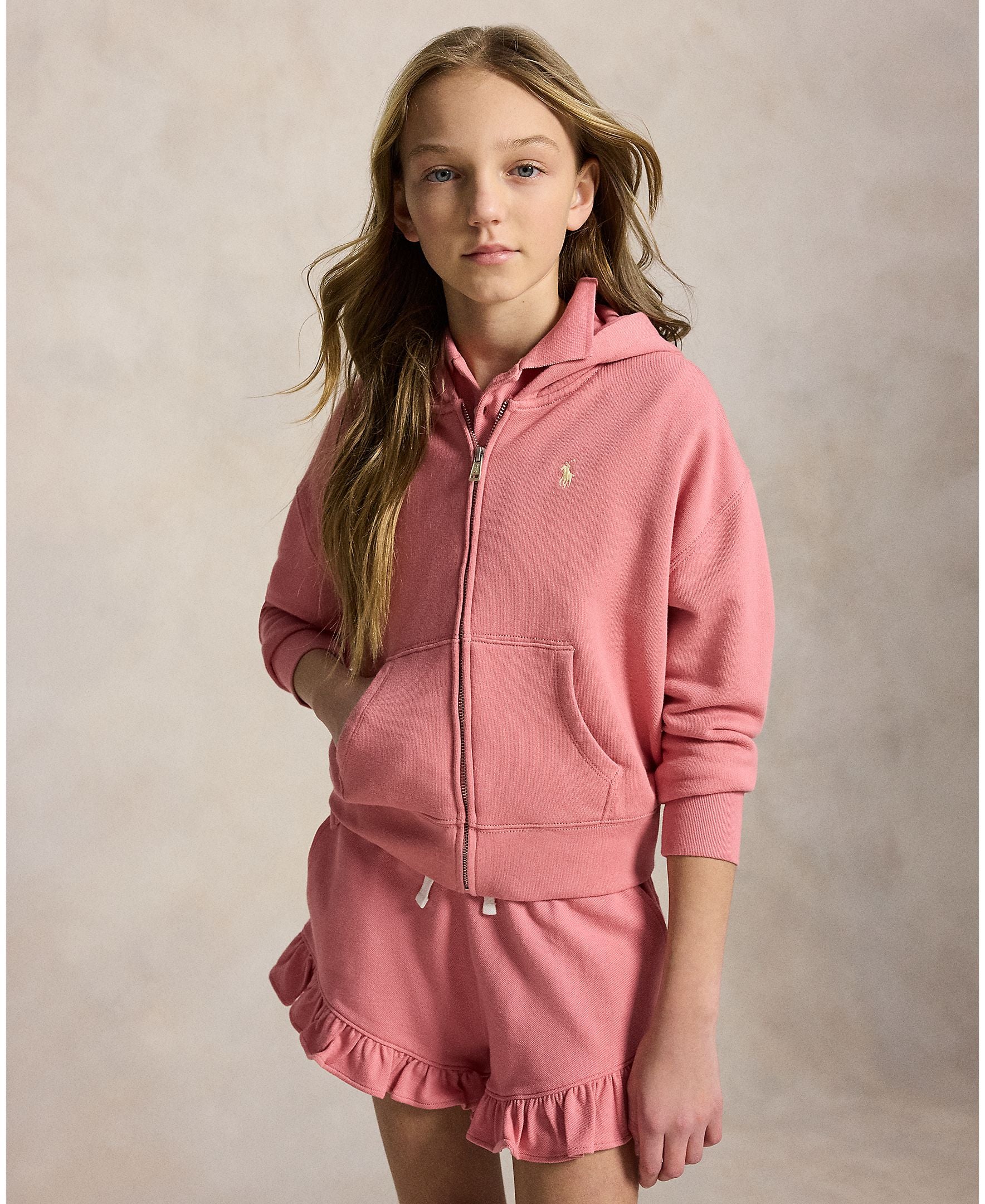 Ralph Lauren Girls Seasonal Terry Pink Sweatshirt_ 313A11856001