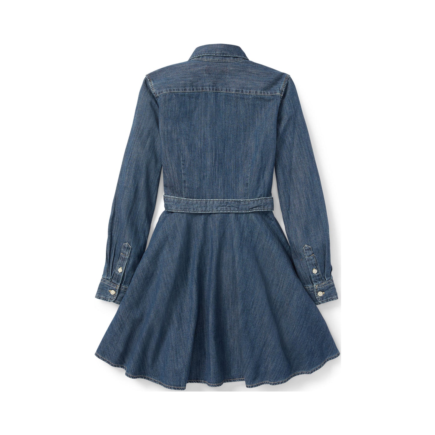 Ralph Lauren Girls Belted Cotton Denim Skirt Dress