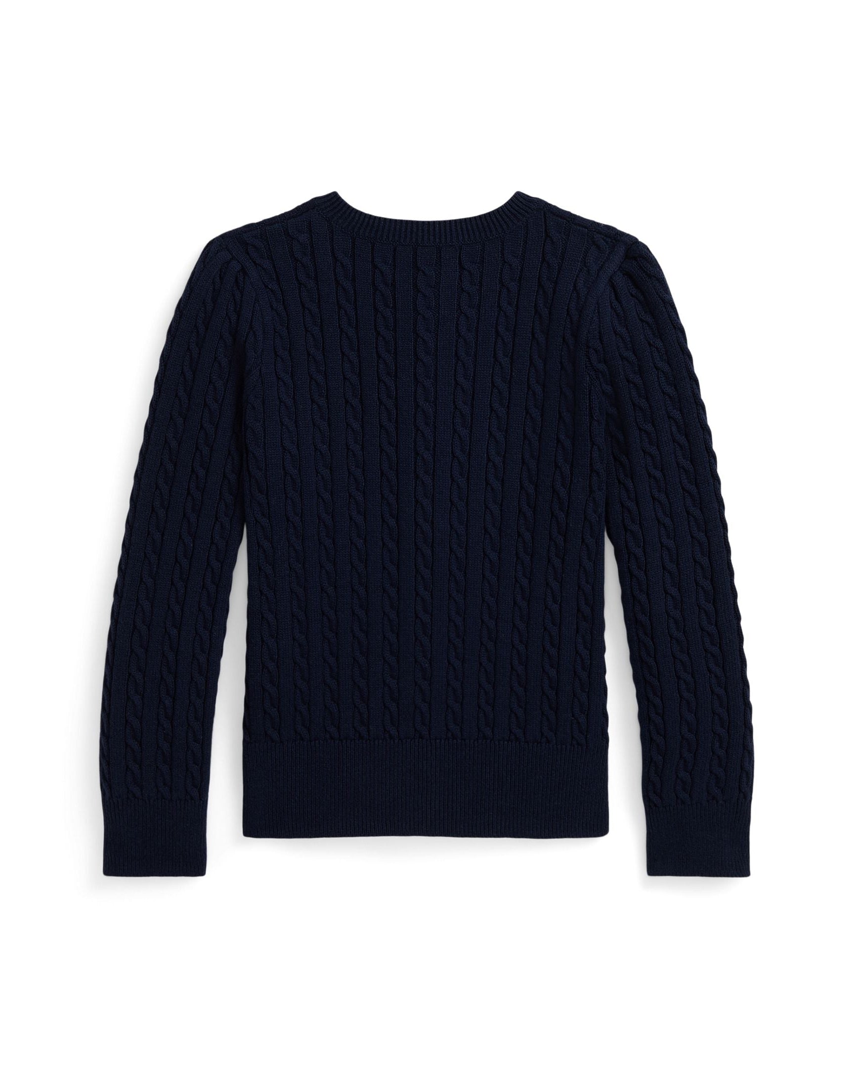 Ralph Lauren Girls Polo Bear Mini-Cable Cotton Cardigan