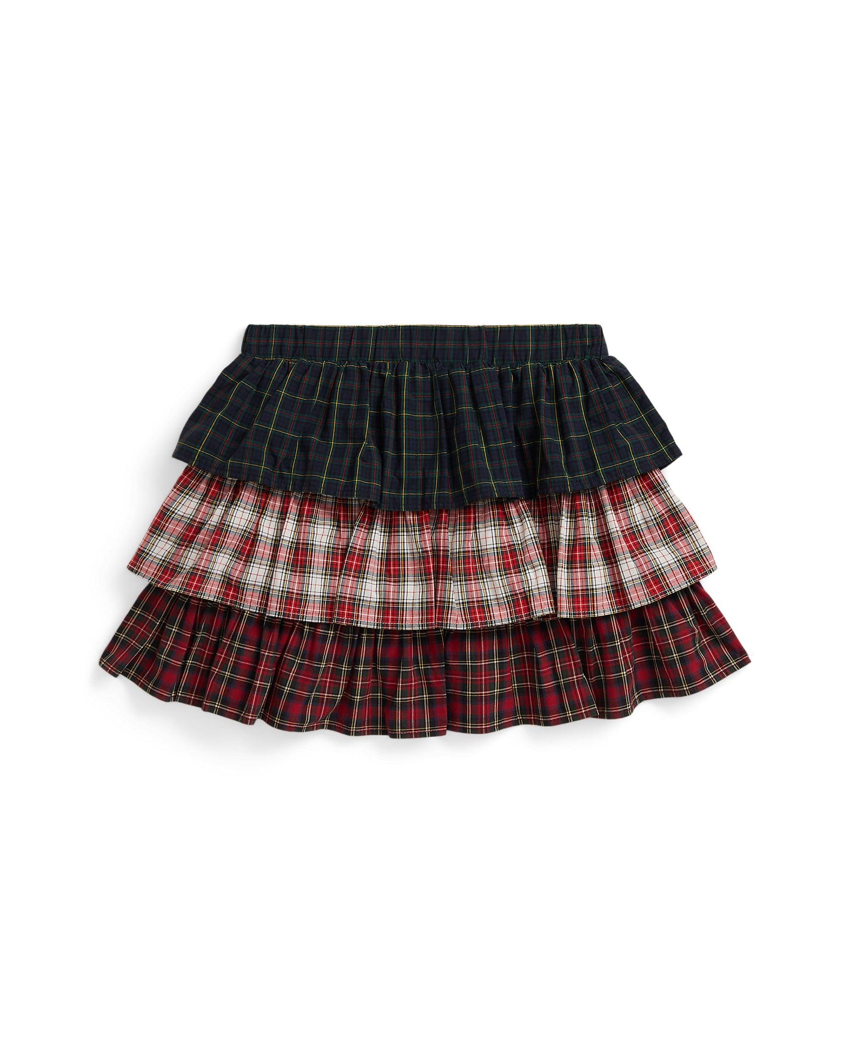 Ralph Lauren Mini Girls Plaid Tiered Poplin Skirt