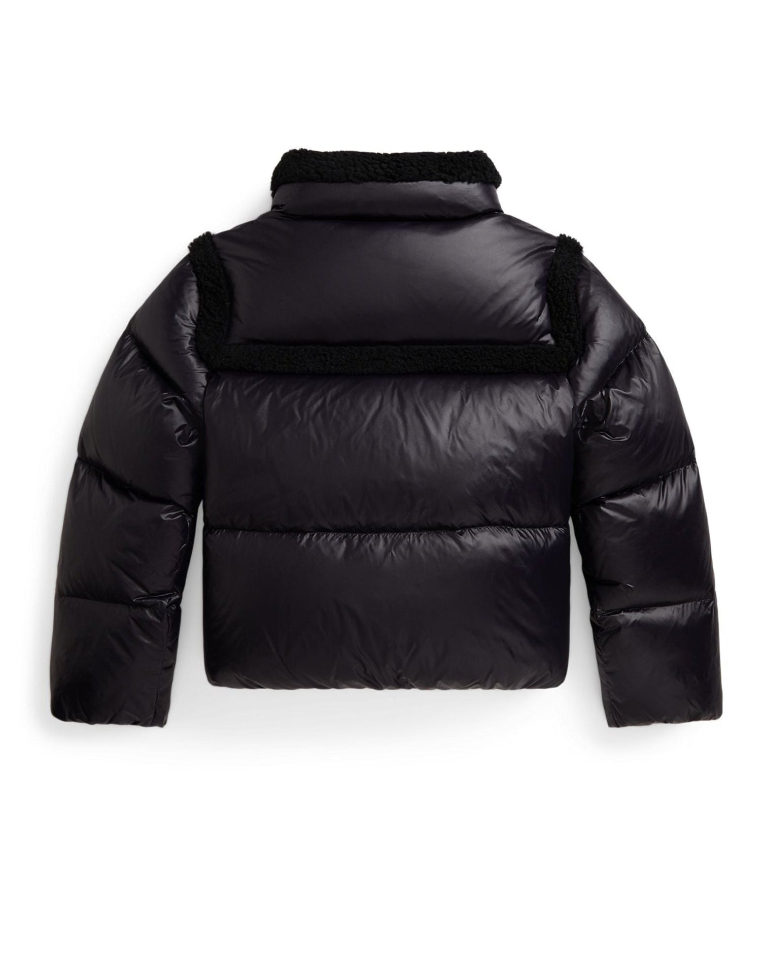 Ralph Lauren Girls Teddy Fleece–Trim Down Boxy Jacket