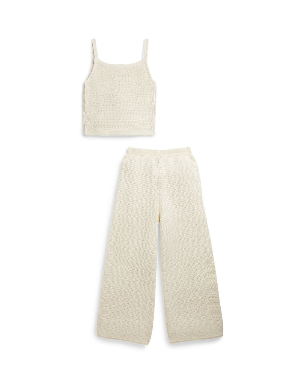 Ralph Lauren Girls Crocheted Cotton Sweater Top & Pant