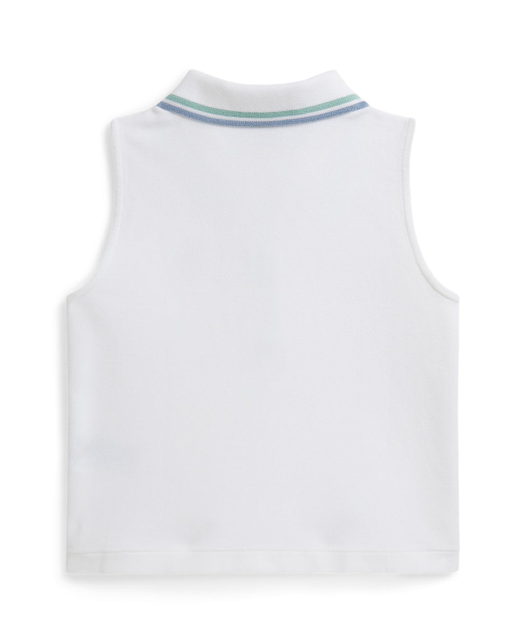 Ralph Lauren Girls Stretch Mesh Knit Sleeveless White Polo_  313A11733001