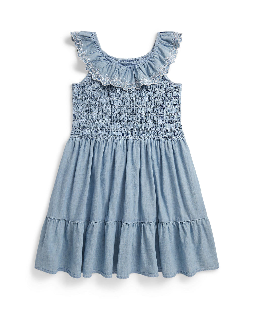Ralph Lauren Girls Chambray Woven Blue Dress_ 313A11755001