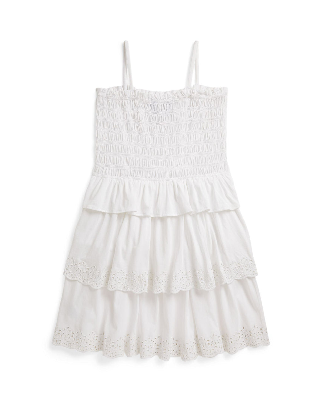 Ralph Lauren Girls Smocked Cotton Jersey Dress