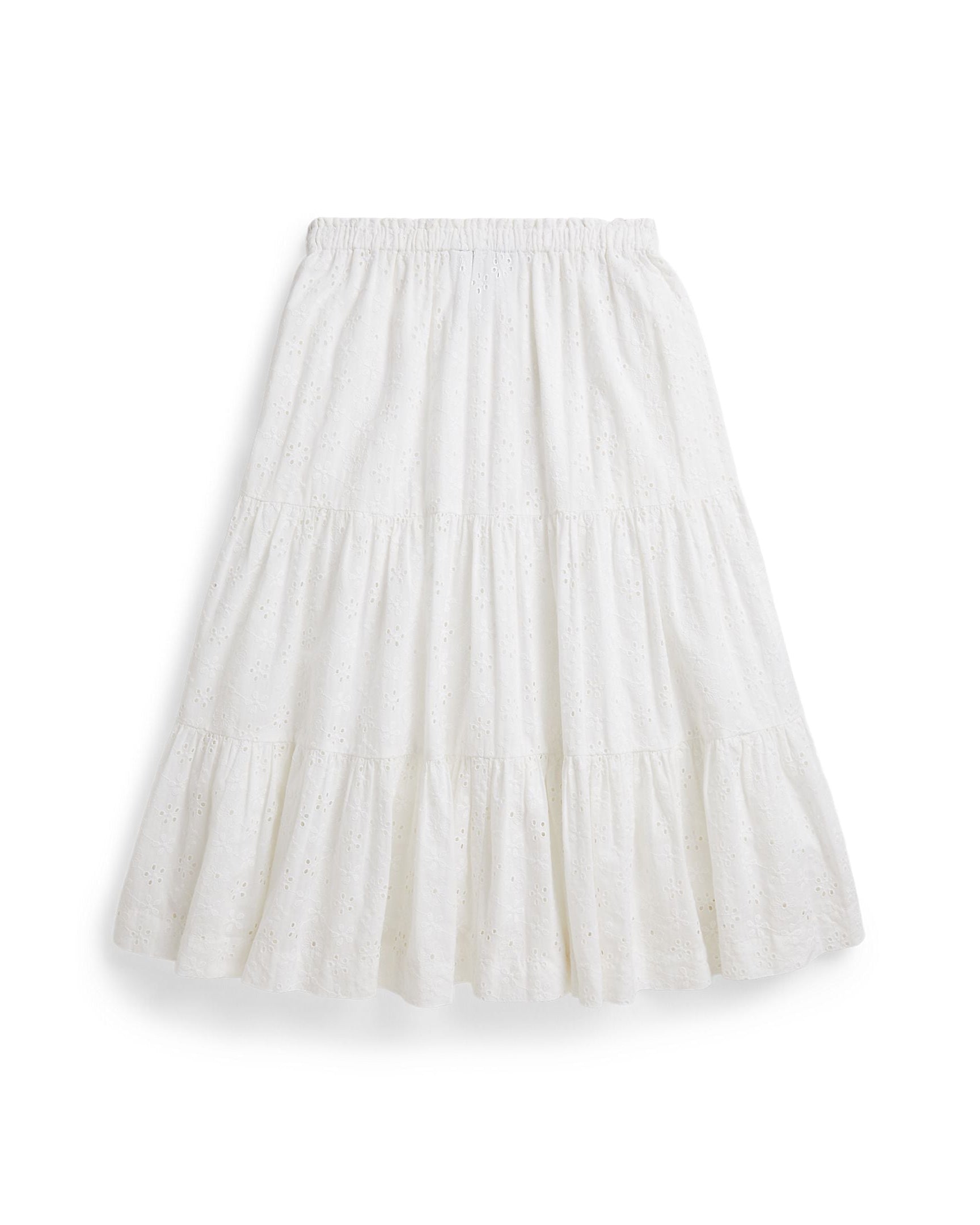 Ralph Lauren Girls Eyelet Cotton Maxi Skirt