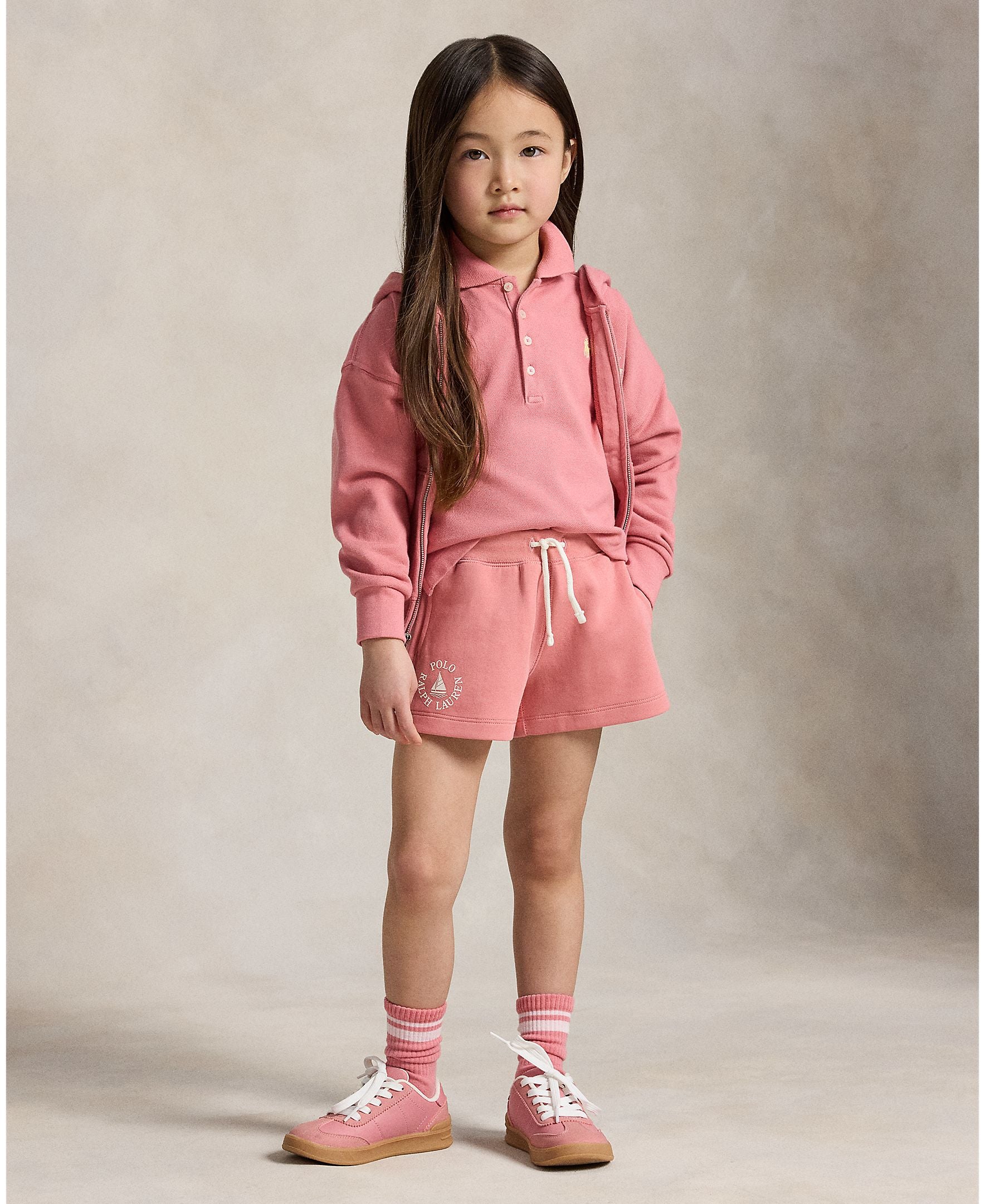 Ralph Lauren Mini Girls Seasonal Terry Knit Pink Sweatshirt_ 312A11856002