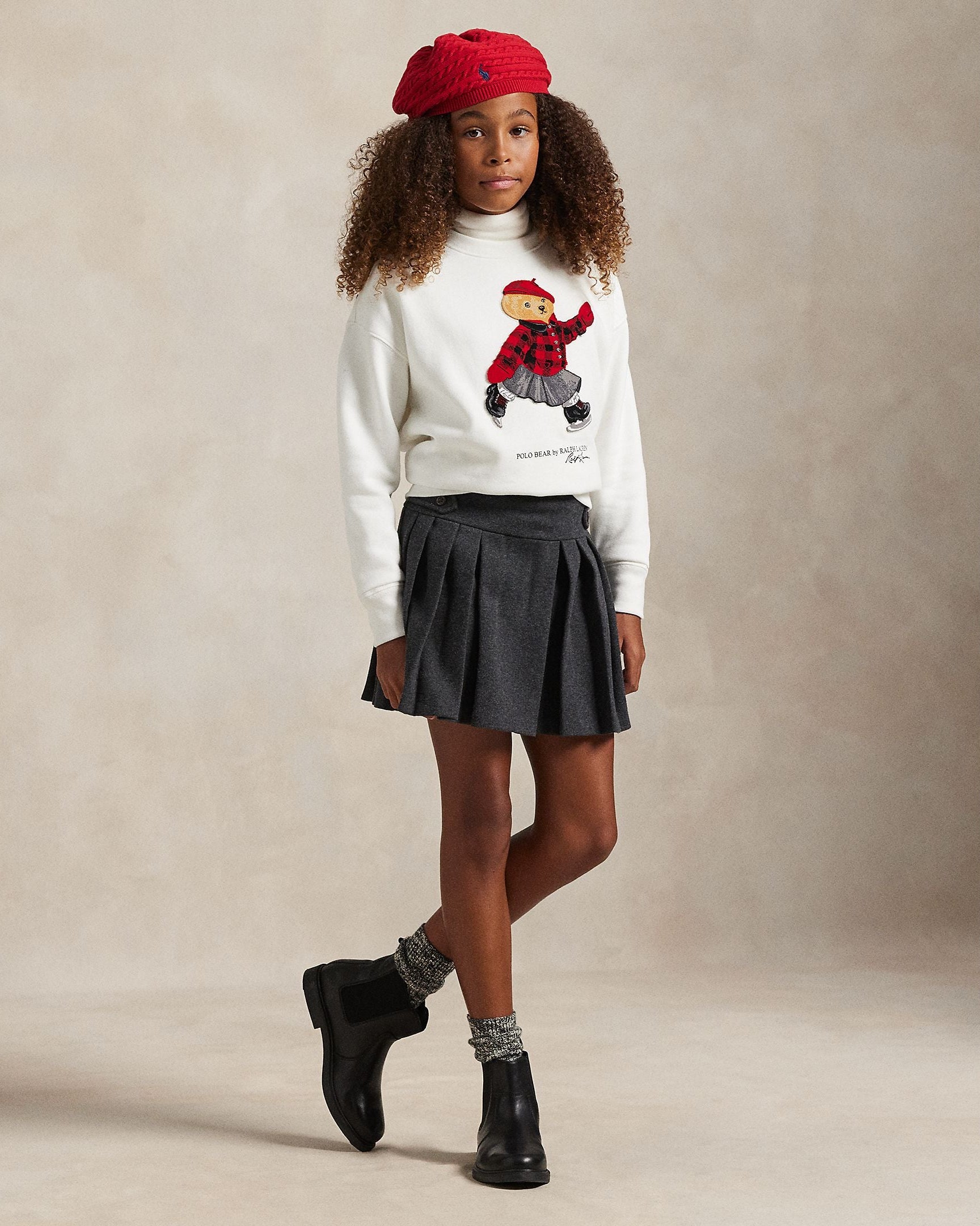 Ralph Lauren Mini Girls Polo Bear Fleece Boxy Sweatshirt