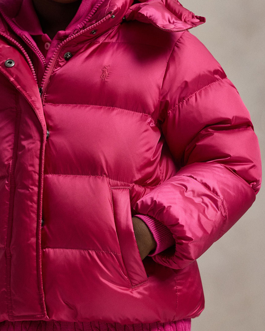 Ralph Lauren Mini Girls Metallic Down Hooded Jacket