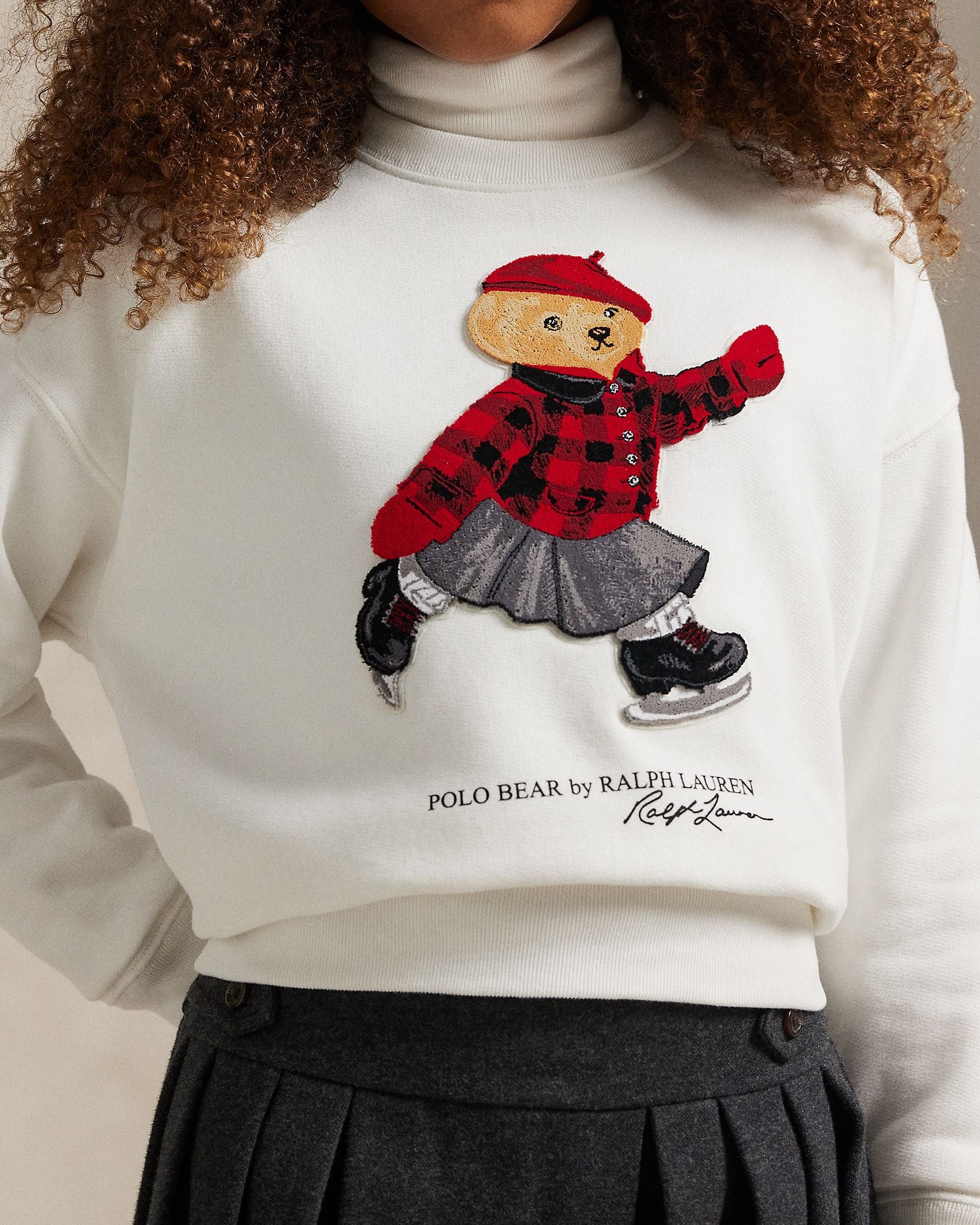 Ralph Lauren Mini Girls Polo Bear Fleece Boxy Sweatshirt