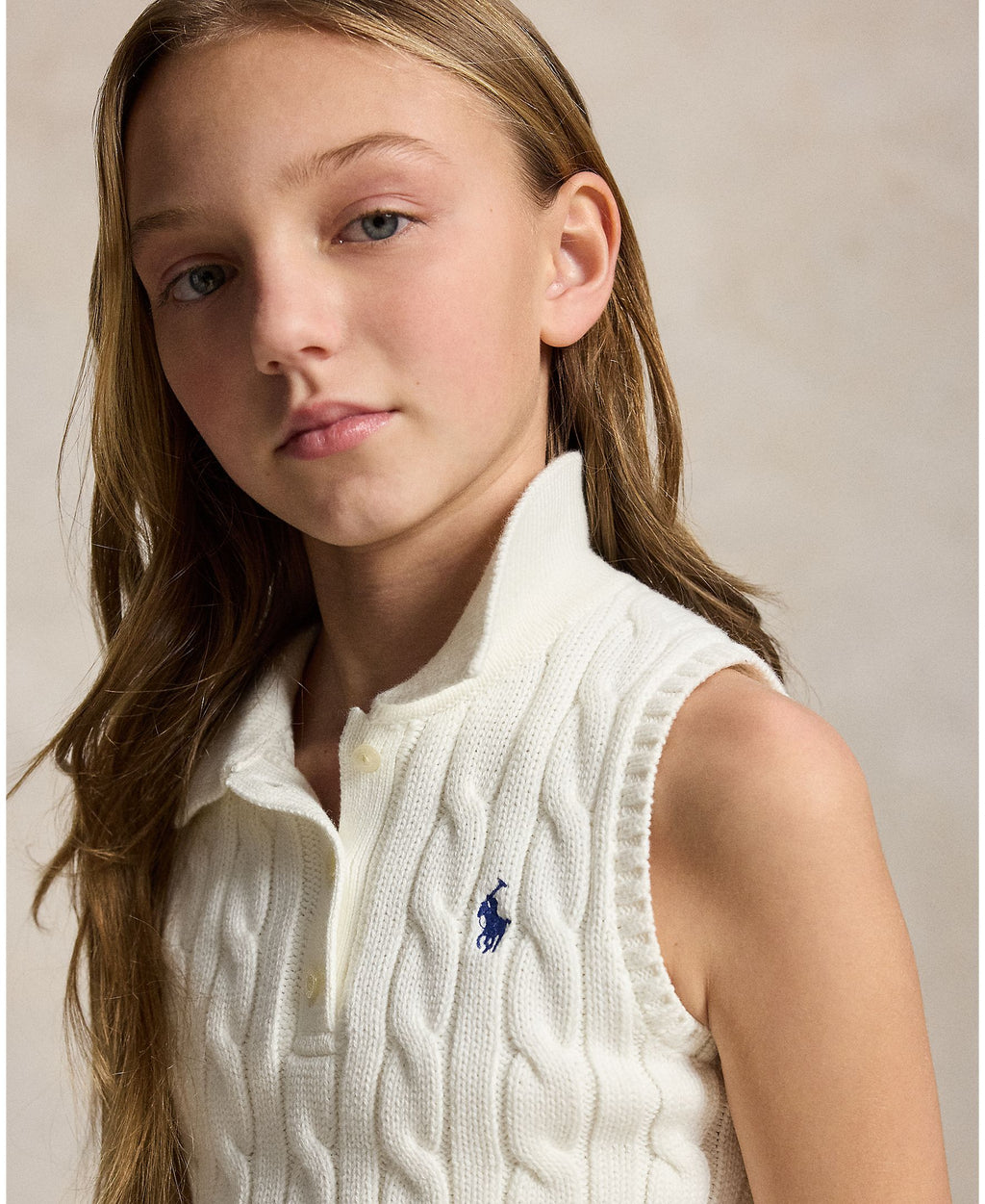 Ralph Lauren Girls Cotton White Sweater Outfit Set_ 313A11239002