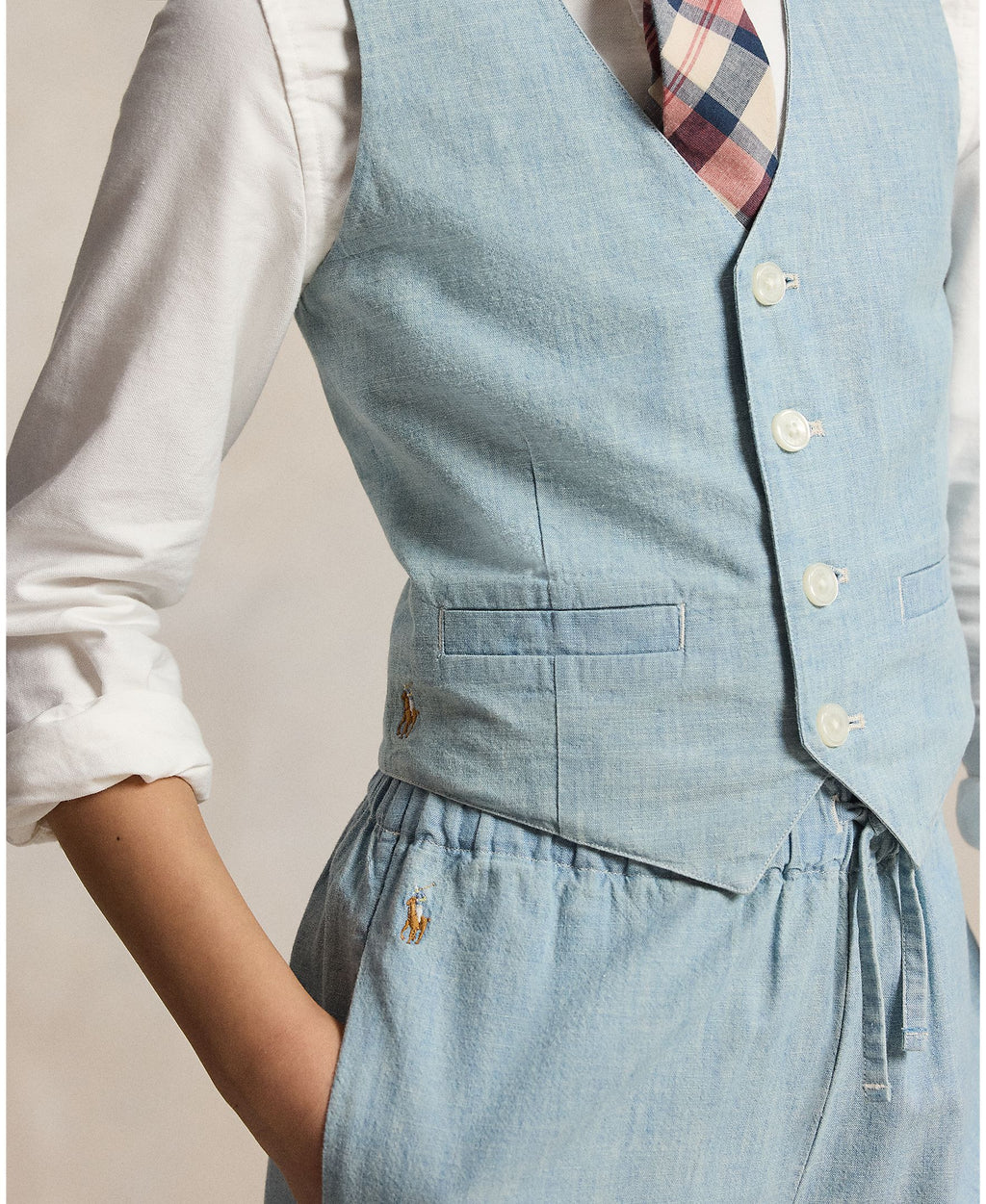 Ralph Lauren Girls Chambray Woven Blue Pullover_ 313A11800001