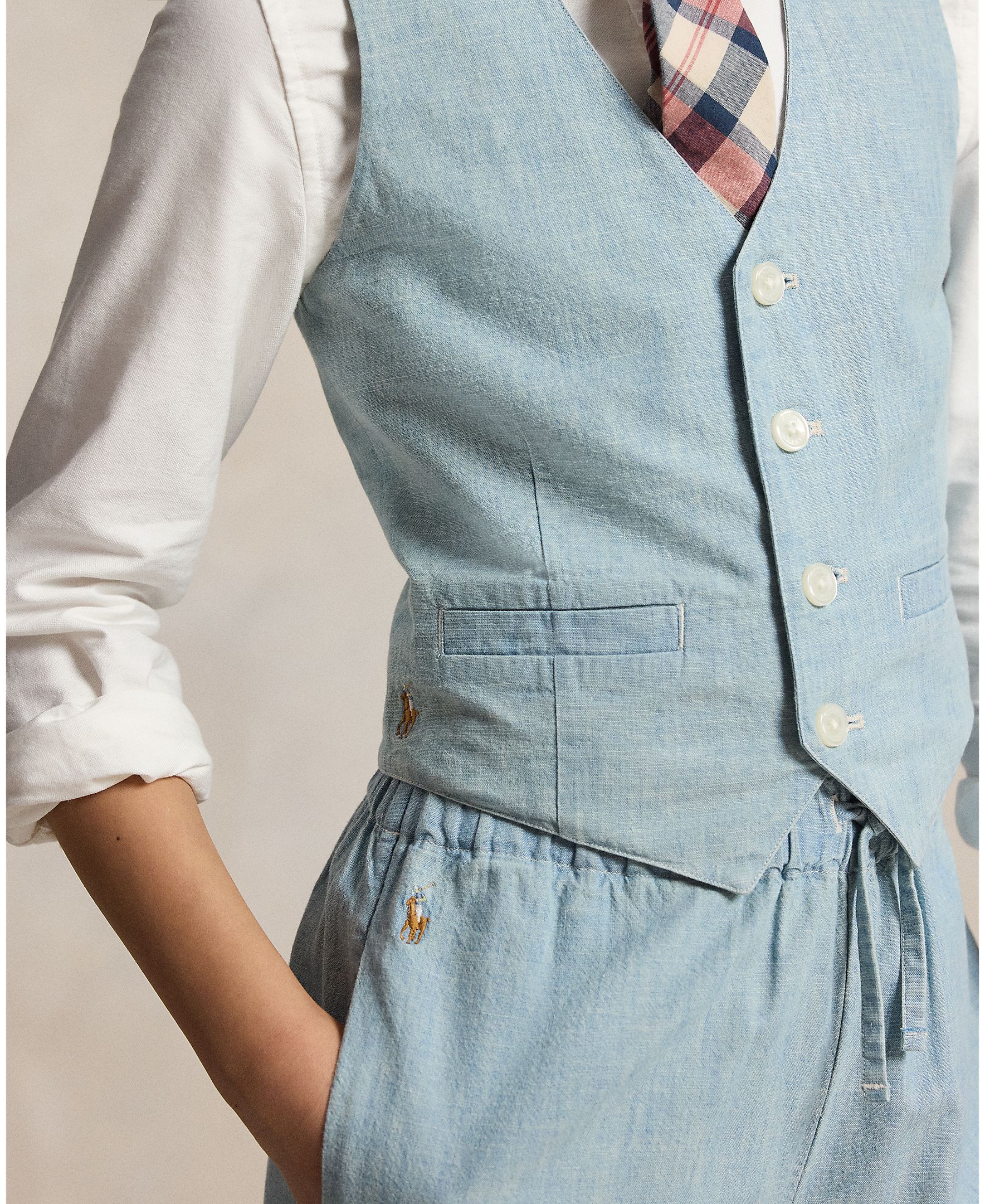 Ralph Lauren Girls Chambray Woven Blue Pullover_ 313A11800001