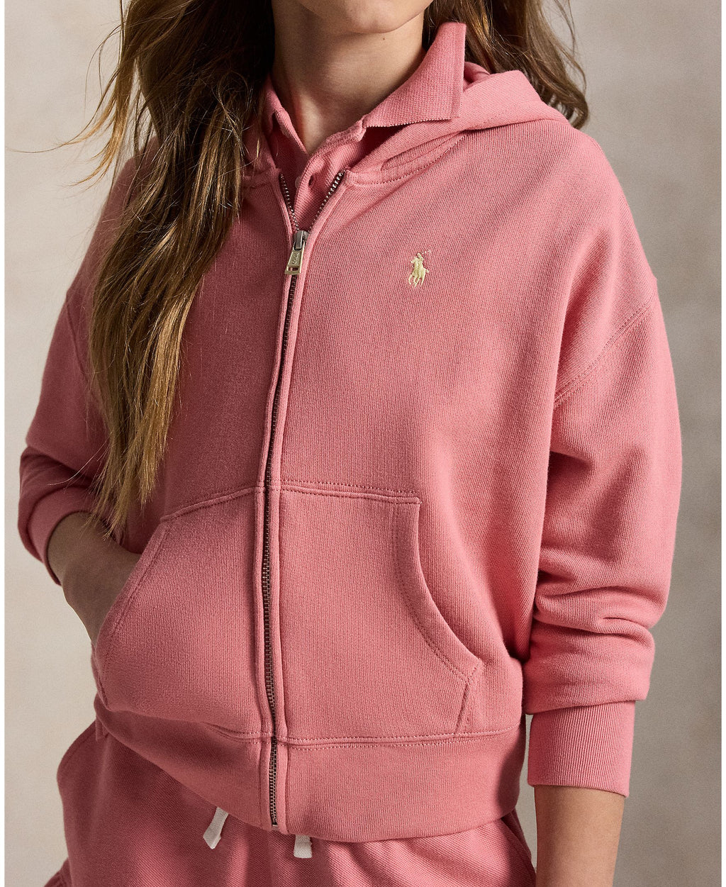 Ralph Lauren Girls Seasonal Terry Pink Sweatshirt_ 313A11856001