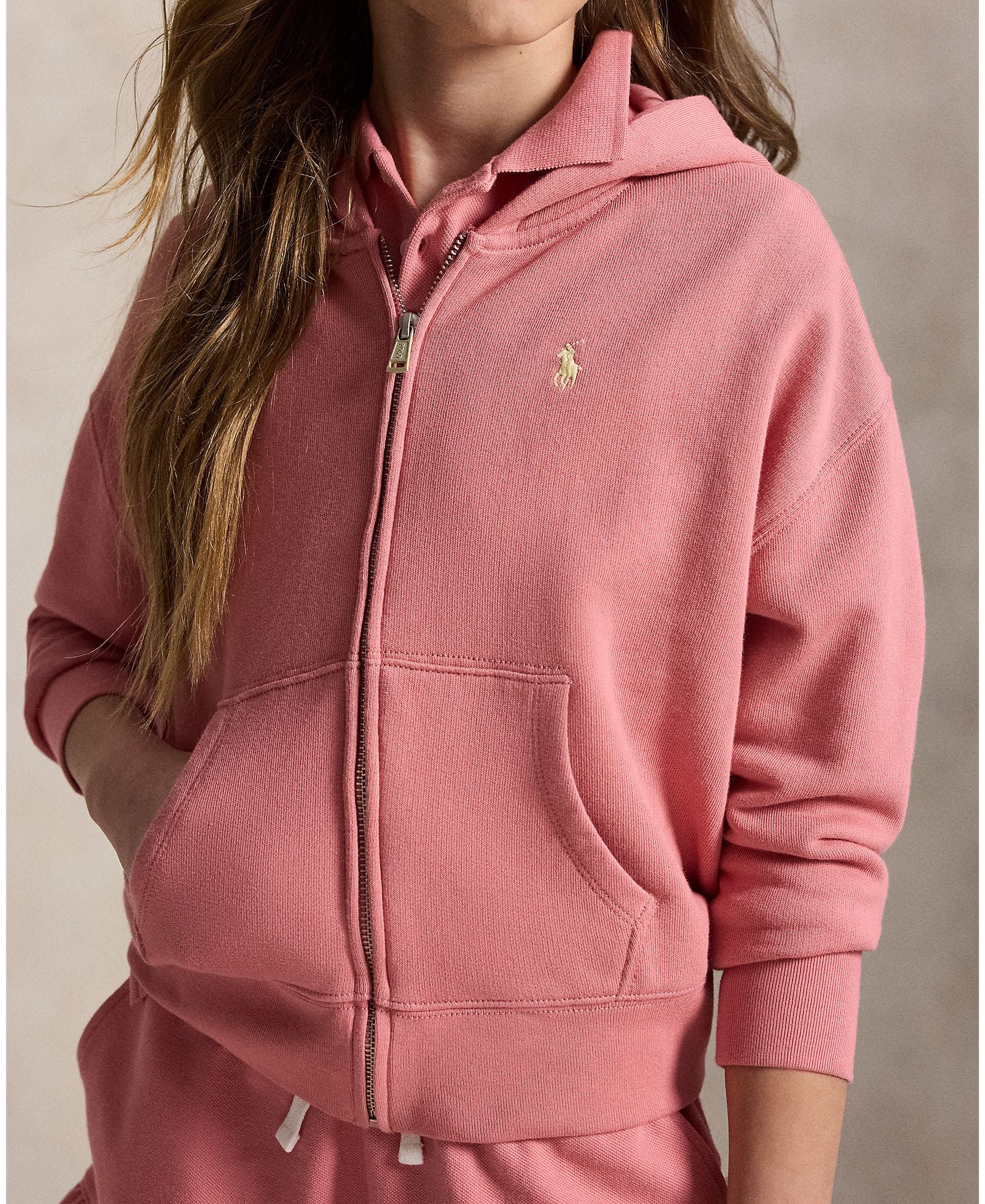 Ralph Lauren Girls Seasonal Terry Pink Sweatshirt_ 313A11856001