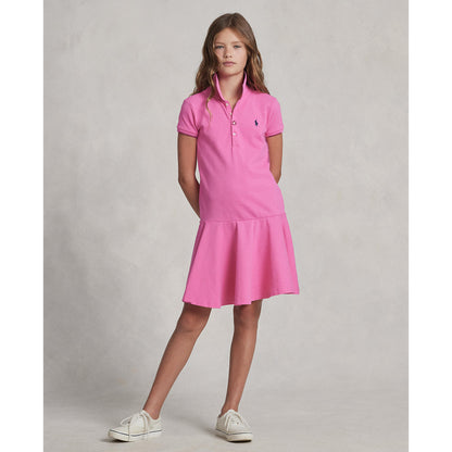 Ralph Lauren Girls Mesh Stretch Polo Dress