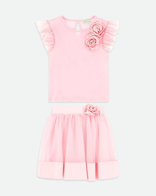 Angel Face Girls Priscilla Satin Trim Top & Skirt_ SS25PRISCILLA - NorthGirls