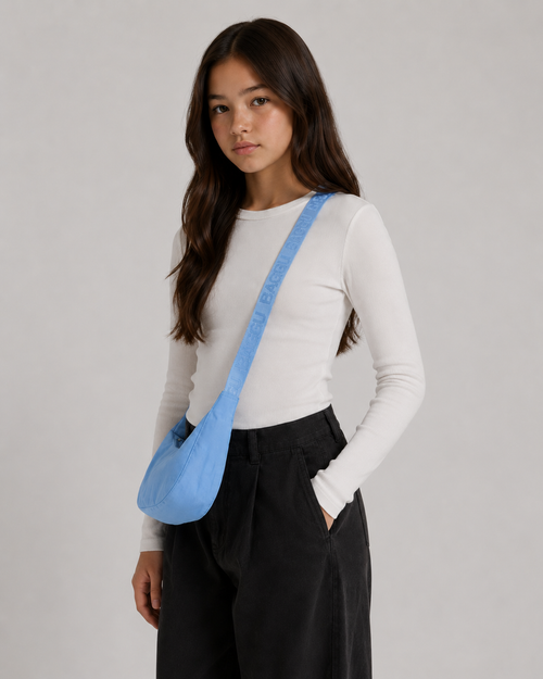 Baggu Small Nylon Light Blue Crescent Bag