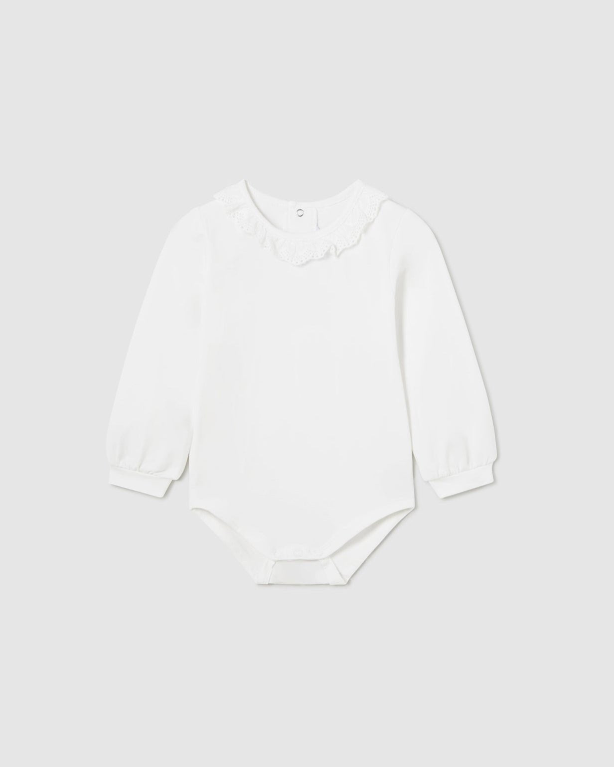 Baby Basic Bodysuit with Peter Pan Ruffle Collar - NorthGirls