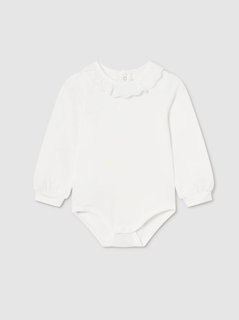 Baby Basic Bodysuit with Peter Pan Ruffle Collar - NorthGirls